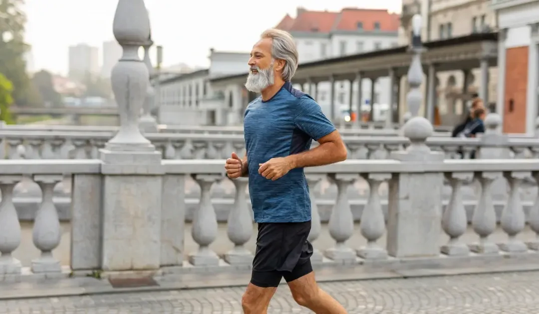 Man running outdoors after recovering from tendon pain, representing improved mobility after shockwave therapy